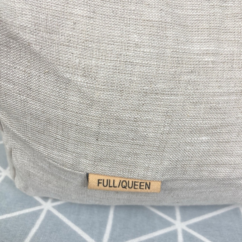 Quince NWT European Linen Chambray Beige Duvet Cover Full/Queen Without Sham Set - Picture 7 of 7